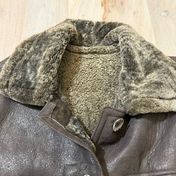 Vintage Flash Leather Sheepskin Shearling Lined Women’s Via Button Up Size Med - Picture 6 of 12